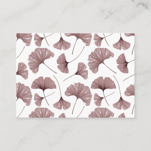 Boho Dusty Roos Ginkgo Botanical Wedding Details Informatiekaartje (Achterkant)