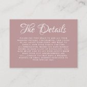 Boho Dusty Roos Ginkgo Botanical Wedding Details Informatiekaartje (Voorkant)