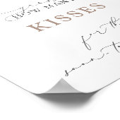 Boho Dusty Roos Hoeveel Kisses Vrijgezellenfeest s Poster (Hoek)