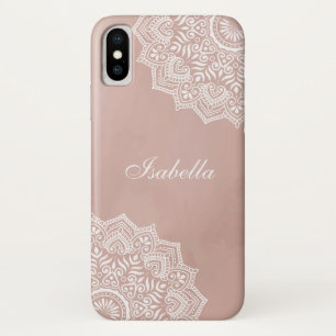 Boho Dusty Roos Mandala Aangepaste naam Case-Mate iPhone Case