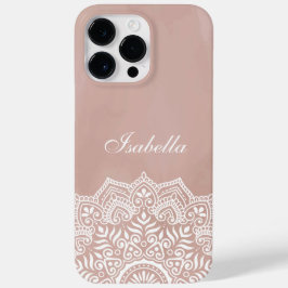 Boho Dusty Roos Mandala Aangepaste naam Case-Mate iPhone 14 Pro Max Hoesje