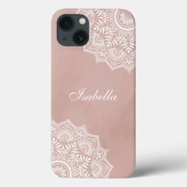 Boho Dusty Roos Mandala Aangepaste naam Case-Mate iPhone Case