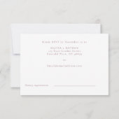 Boho Dusty Roos & Mauve Floral Lijst Wedding RSVP Kaartje (Achterkant)
