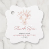 Boho Dusty roos pampas bloemendoop Bedankjes Labels (Voorkant)