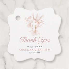 Boho Dusty roos pampas bloemendoop Bedankjes Labels