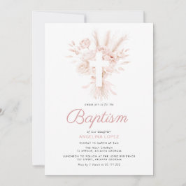 Boho Dusty roos pampas bloemendoop Kaart