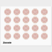 Boho Dusty Roos Pink Retro Daisies Birthay Party Ronde Sticker (Vel)