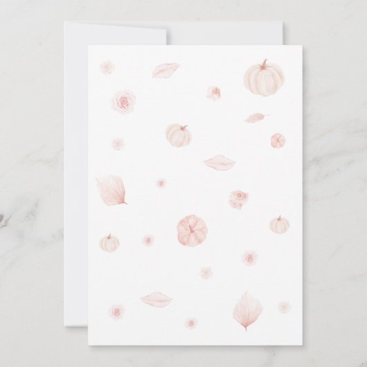 Boho Dusty Roos Pompoen Baby shower Kaart (Achterkant)