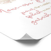 Boho Dusty Roos Pompoen Baby shower Moeder Osa Bar Poster (Hoek)