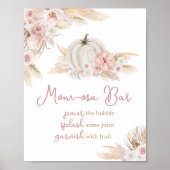 Boho Dusty Roos Pompoen Baby shower Moeder Osa Bar Poster (Voorkant)