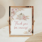 Boho Dusty Roos Pompoen Bedankt voor het komen Poster