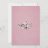 Boho Dusty Roos Waterverf Floral Rustic Kaart (Achterkant)