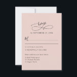 Boho Dusty Roos Wedding Meal Options RSVP Card<br><div class="desc">Deze aanpasbare RSVP-kaart is ontworpen om te coördineren met ons Romantic Blooms bruiloft collectie. Deze kaart biedt robuuste,  stoffige roos achtergrond en grafische kalligrafiescript,  in combinatie met een klasbare serif en een moderne sans lettertype in zwart. Overeenkomende objecten beschikbaar.</div>