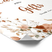 Boho Dusty Roos Wildflower Doop Kaarten Geschenken Poster (Hoek)