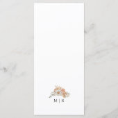 Boho Dusty Rose Bloemen Bruiloftsmenu Menu (Achterkant)