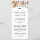 Boho Dusty Rose Bloemen Bruiloftsmenu Menu (Voorkant)