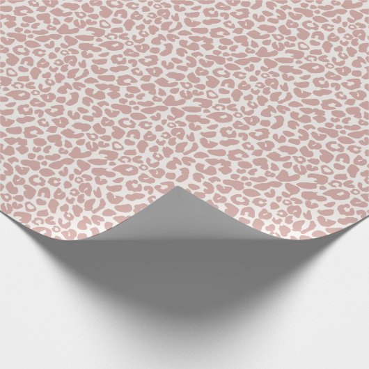 Boho Dusty Rose Leopard Print  Cadeaupapier (Hoek)