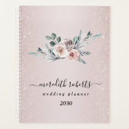 Boho Dusty Roses Blush Glitter Jaarlijks Planner