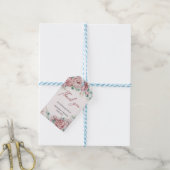 Boho dusty roses eucalyptus faux gold Weddenschap Cadeaulabel (Met Touw)