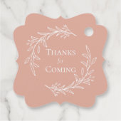 Boho dusty roze blad met Chinese bedankt Bedankjes Labels (Achterkant)