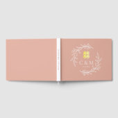 Boho dusty roze blad met een moderne Chinese bruil Gastenboek (Volledig)