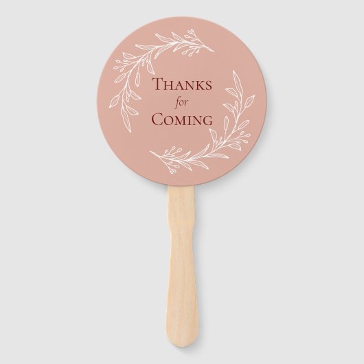 Boho dusty roze blad met een moderne Chinese bruil Handwaaier (Achterkant)