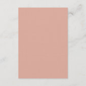 Boho dusty roze blad met een moderne Chinese bruil Informatiekaartje (Achterkant)