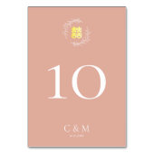 Boho dusty roze blad met een moderne Chinese bruil Kaart (Voorkant)