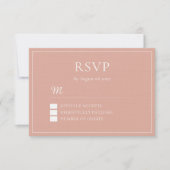 Boho dusty roze blad met een moderne Chinese bruil RSVP Kaartje (Voorkant)