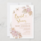 Boho Dusty Roze Bloemen Vrijgezellenfeest Kaart (Voorkant)