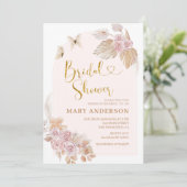 Boho Dusty Roze Bloemen Vrijgezellenfeest Kaart (Staand voorkant)