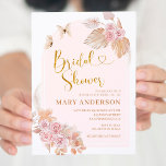 Boho Dusty Roze Bloemen Vrijgezellenfeest Kaart<br><div class="desc">Boho Dusty Pink Floral Bridal Shower Invitation Wording kan worden veranderd in elke gelegenheid Pampas Vrijgezellenfeest Brunch</div>