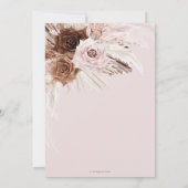 Boho Dusty Roze Bruin Bloemen Pampas Grass Bruilof Save The Date (Achterkant)