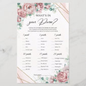 Boho dusty roze floral What in Your Purse Game (Voorkant)