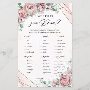 Boho dusty roze floral What in Your Purse Game