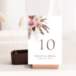 Boho Dusty Roze Gedroogde Bloemen Pampas Grass Bru Kaart<br><div class="desc">Introductie van onze Boho Dusty Pink Dried Flowers, Pampas Grass, Floral Wreath Wedding Table Number, een betoverende ode aan bohemien romance en rustieke elegantie. Dit tafelnummer, versierd met delicate gedroogde bloemen en grillig pampasgras, legt de essentie van de herfst vast in zijn stoffige roze tinten en bloemenkrans-motief, perfect voor koppels...</div>
