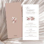 Boho Dusty Roze Gedroogde Bloemen Pampas Grass Bru Menu<br><div class="desc">Introductie van onze Boho Dusty Pink Dried Flowers, Pampas Grass, Floral Wreath Wedding Menu, een betoverende ode aan bohemien romance en rustieke elegantie. Dit menu is versierd met delicate gedroogde bloemen en grillig pampasgras en legt de essentie van de herfst vast in zijn stoffige roze tinten en bloemenkrans-motief, perfect voor...</div>