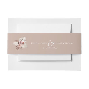 Boho Dusty Roze Gedroogde Bloemen Pampas Grass Bru Uitnodigingen Wikkel