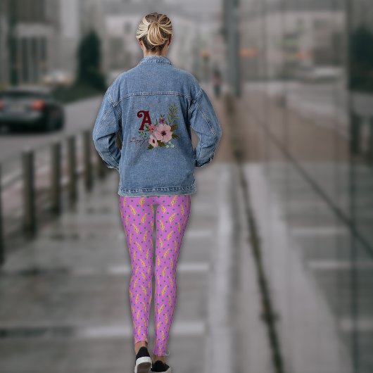 Boho Dusty Roze Geel Botanicals Leggings