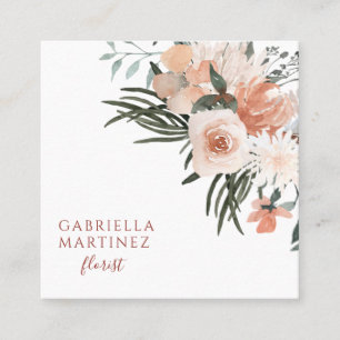 Boho Dusty Roze Groene Bloemist Visitekaartje