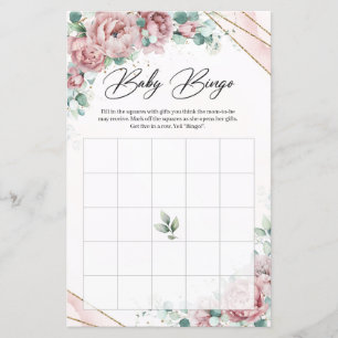 Boho dusty roze pinda's eucalyptus baby Bingo