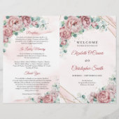 Boho dusty roze rozen eucalyptus goud gevouwen (Voorkant)
