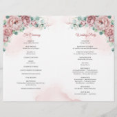 Boho dusty roze rozen eucalyptus goud gevouwen (Achterkant)