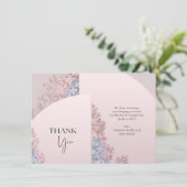 Boho Dusty roze stoffige blauwe hyacinths arch lij Bedankkaart (Staand voorkant)