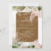 BOHO Earth Color Pampas Grass Wedding Kaart (Voorkant)