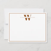 Boho Earth Modern Monogram Paar Stationery Notitiekaartje (Voorkant)