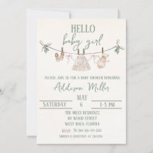Boho Earth Pink Girl Baby shower Uitnodiging