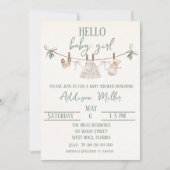 Boho Earth Pink Girl Baby shower Uitnodiging (Voorkant)
