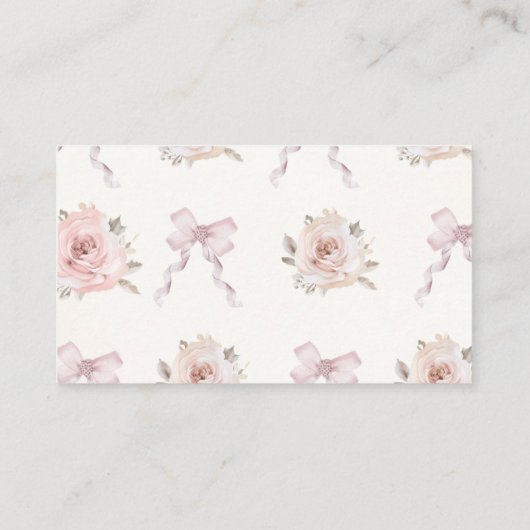 Boho Earth Roze Meisje Luier Raffle Informatiekaartje (Achterkant)