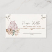 Boho Earth Roze Meisje Luier Raffle Informatiekaartje (Voorkant)